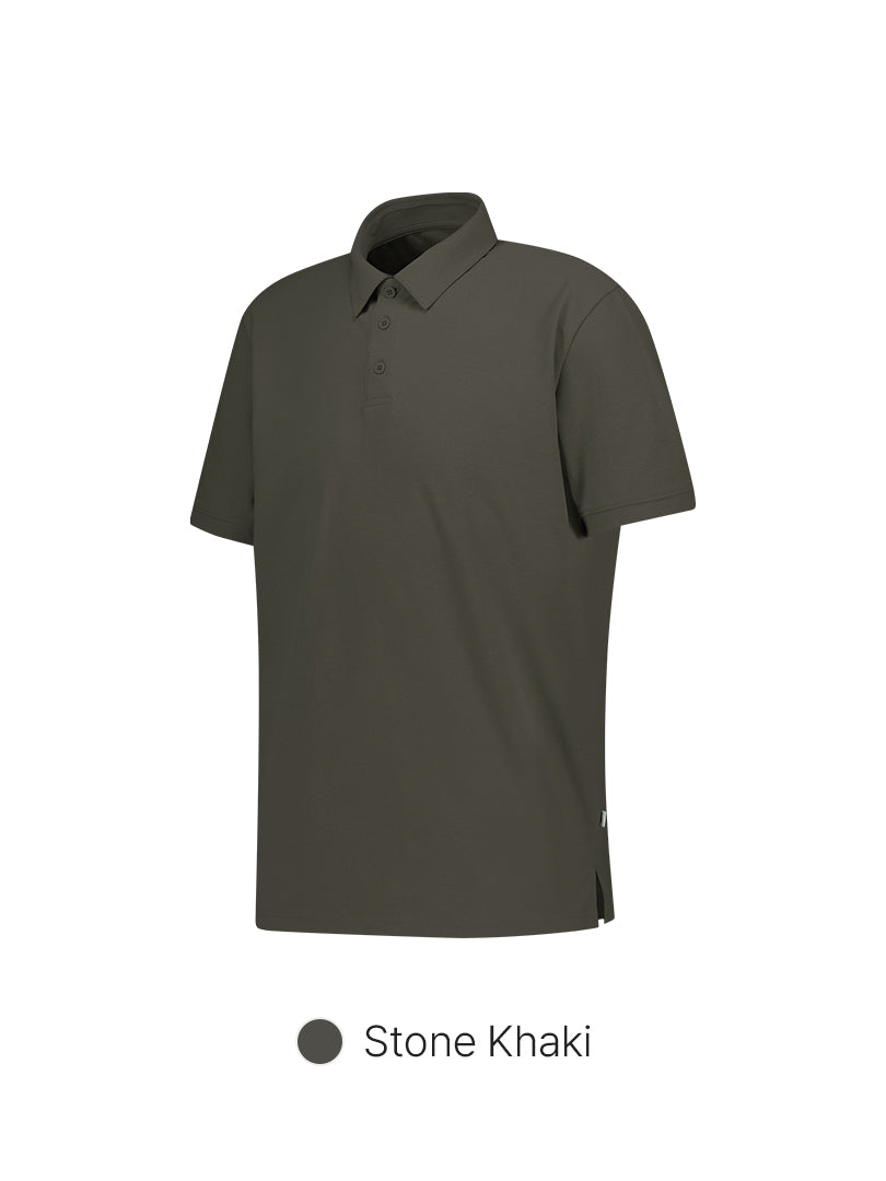 Men's Airy Fit Textured Short Sleeve Polo Shirt