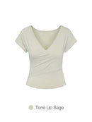 soft modal Wrap Style Short Sleeve