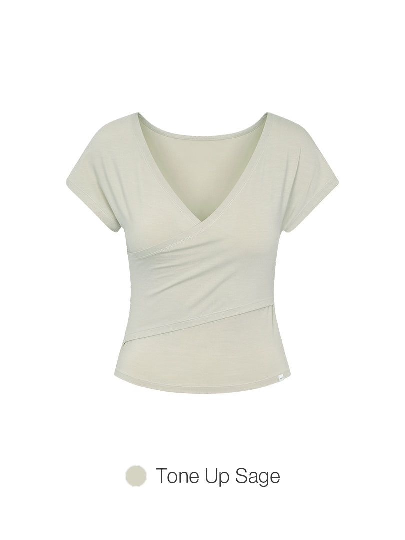 soft modal Wrap Style Short Sleeve