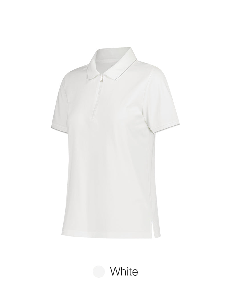 [2 SET] Airy Fit Half-Zip Short Sleeve Polo Shirt