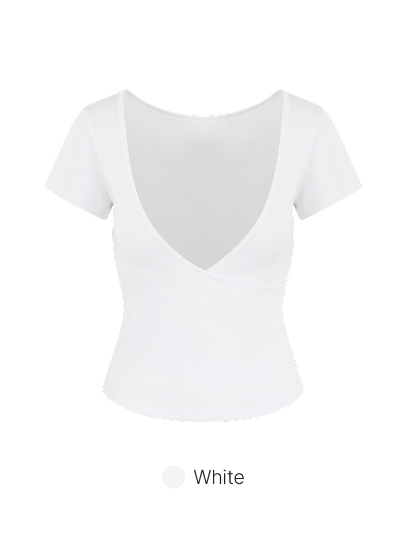 Fresh Ribbed Wrap Short Sleeve