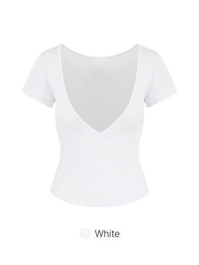 Fresh Ribbed Wrap Short Sleeve