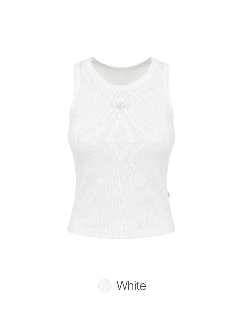 Embroidered Logo ribbed Sleeveless