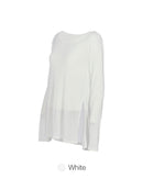 Ribbed Side Slit Long Sleeve