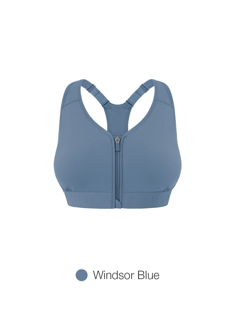 Running Racerback Front-Zip Bra