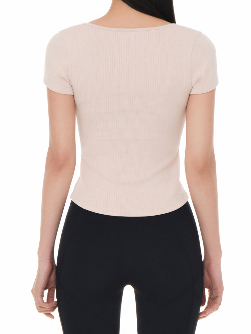 Fresh Ribbed Wrap Short Sleeve