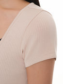 Fresh Ribbed Wrap Short Sleeve