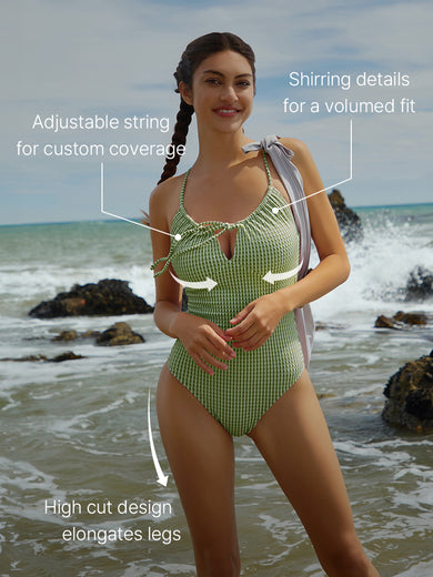 Tie Front One-Piece Swimsuit